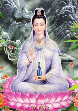 TRANH QUAN THẾ ÂM BỒ TÁT Q64 - MẪU NGANG