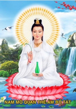 TRANH QUAN THẾ ÂM BỒ TÁT Q73 - MẪU NGANG