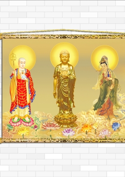 TRANH LIỄN TÂY PHƯƠNG TAM THÁNH T03