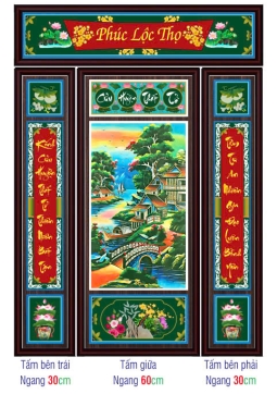 TRANH CỬU HUYỀN THẤT TỔ BỘ 4 TẤM